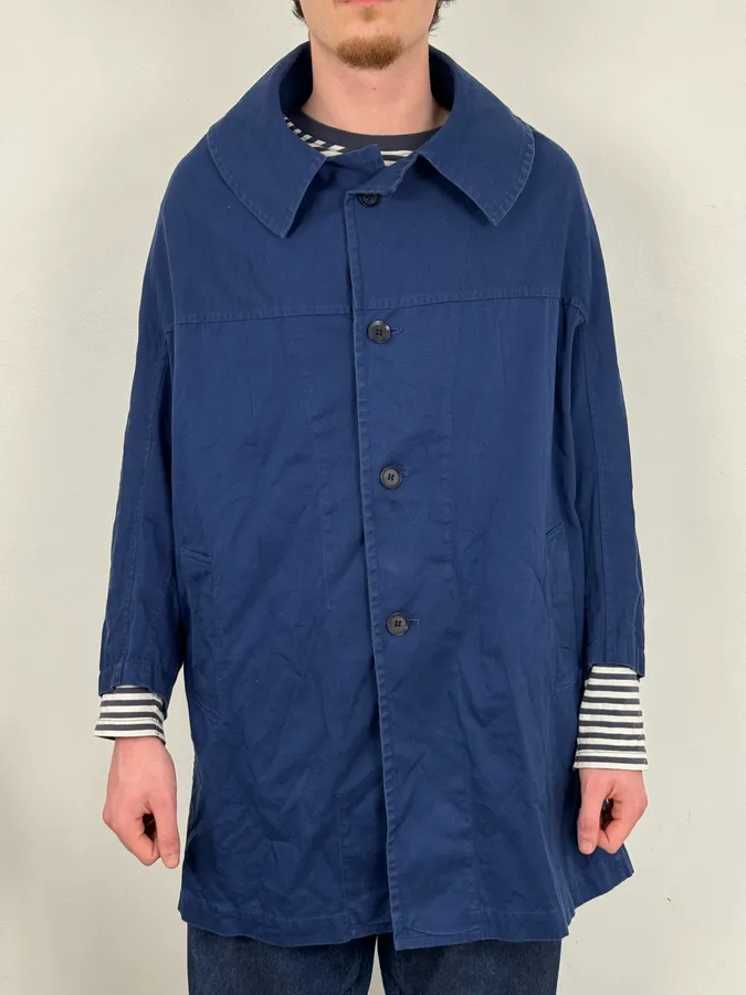 2000s Yohi Yamamoto Y’s Blue Japan Worker Long Jacket - Image 2