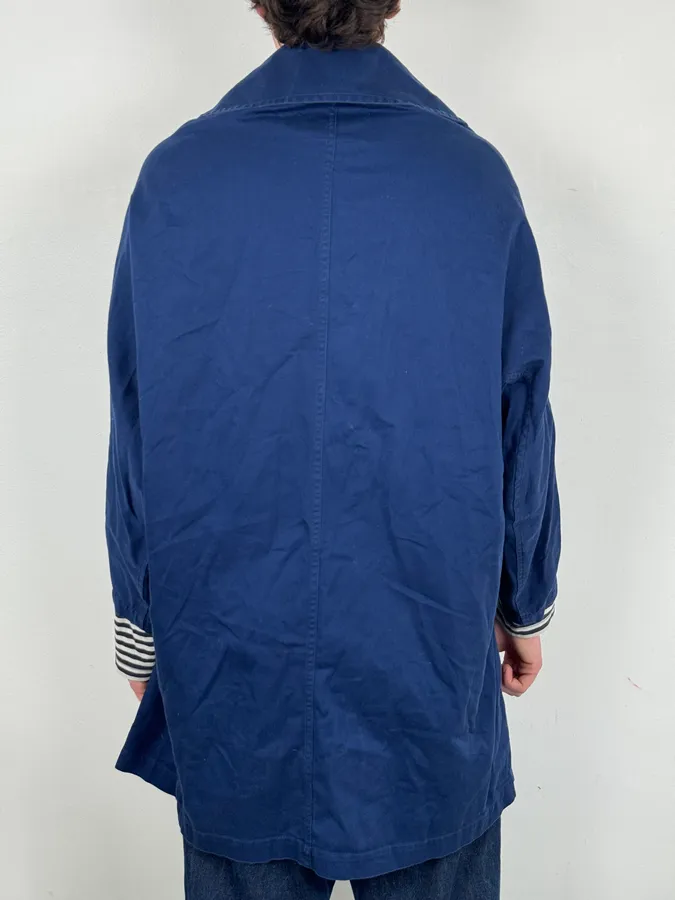 2000s Yohi Yamamoto Y’s Blue Japan Worker Long Jacket - Image 3