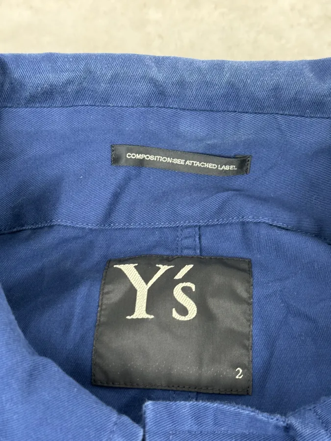 2000s Yohi Yamamoto Y’s Blue Japan Worker Long Jacket - Image 9