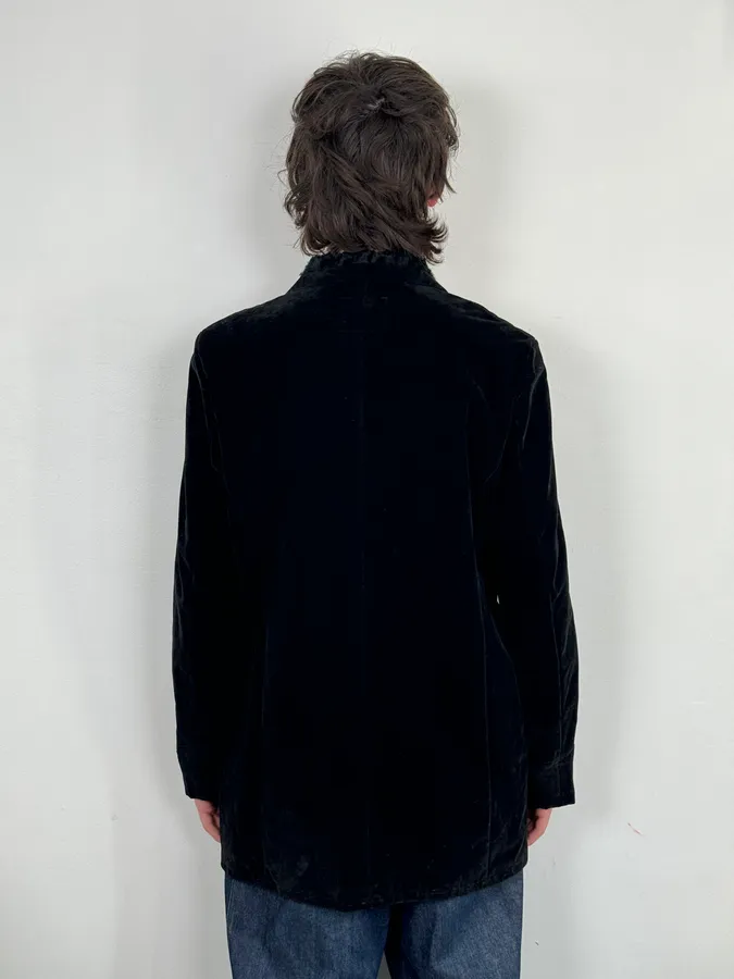 2000s Yohji Yamamoto Y’s Black Faux Suede Double Breasted Jacket - Image 3