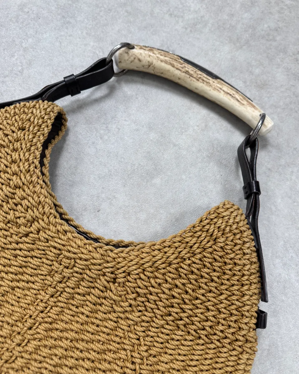 2000s Yves Saint Laurent Beige Mombasa Handle Bag - Image 6
