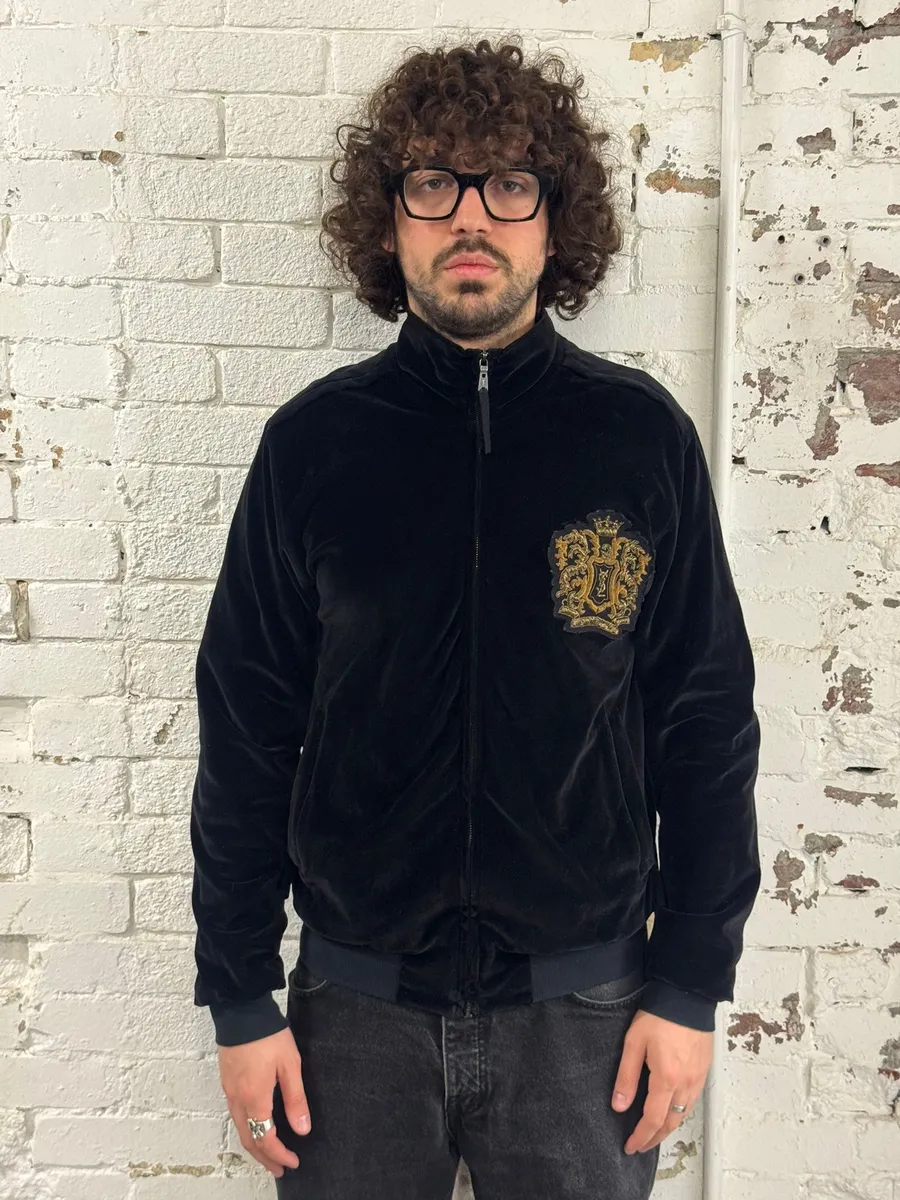 2000s Yves Saint Laurent Black Embroidered Velvet Jacket - Image 2