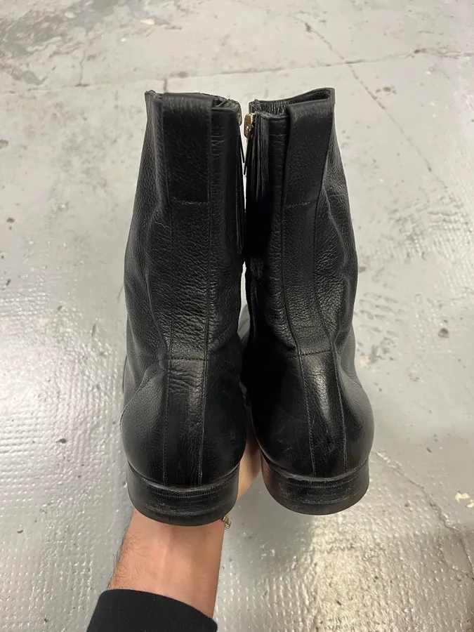 2000s Yves Saint Laurent Black Leather Boots - Image 6