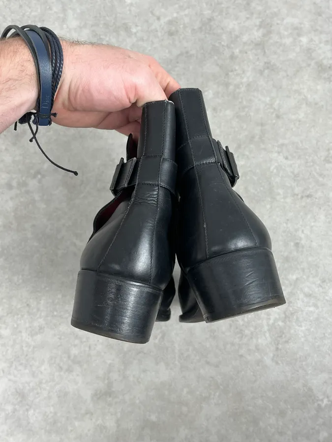 2000s Yves Saint Laurent Black Leather Boots - Image 6