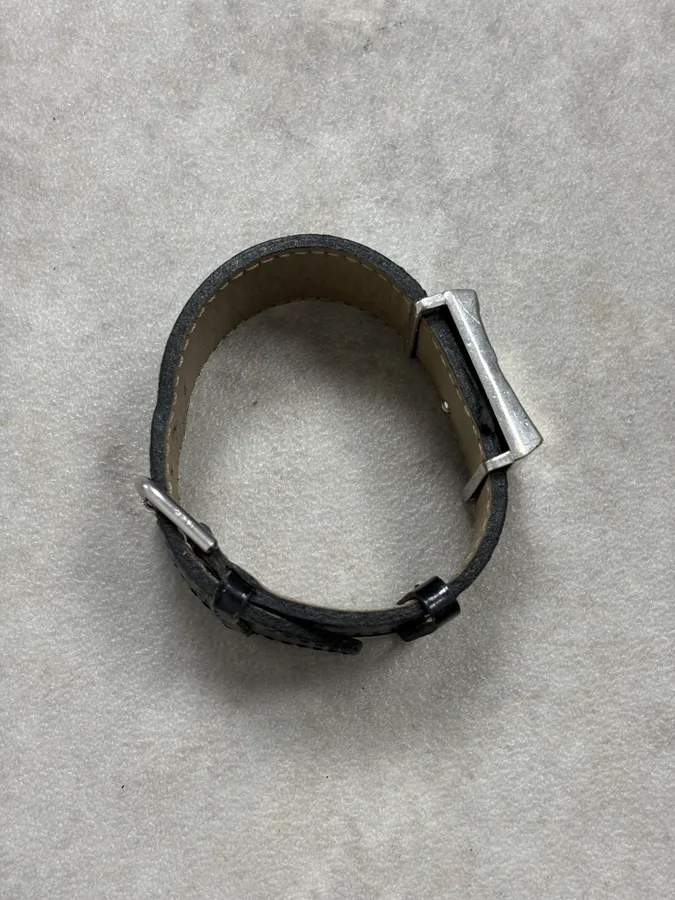 2000s Yves Saint Laurent Black Leather Bracelet - Image 5