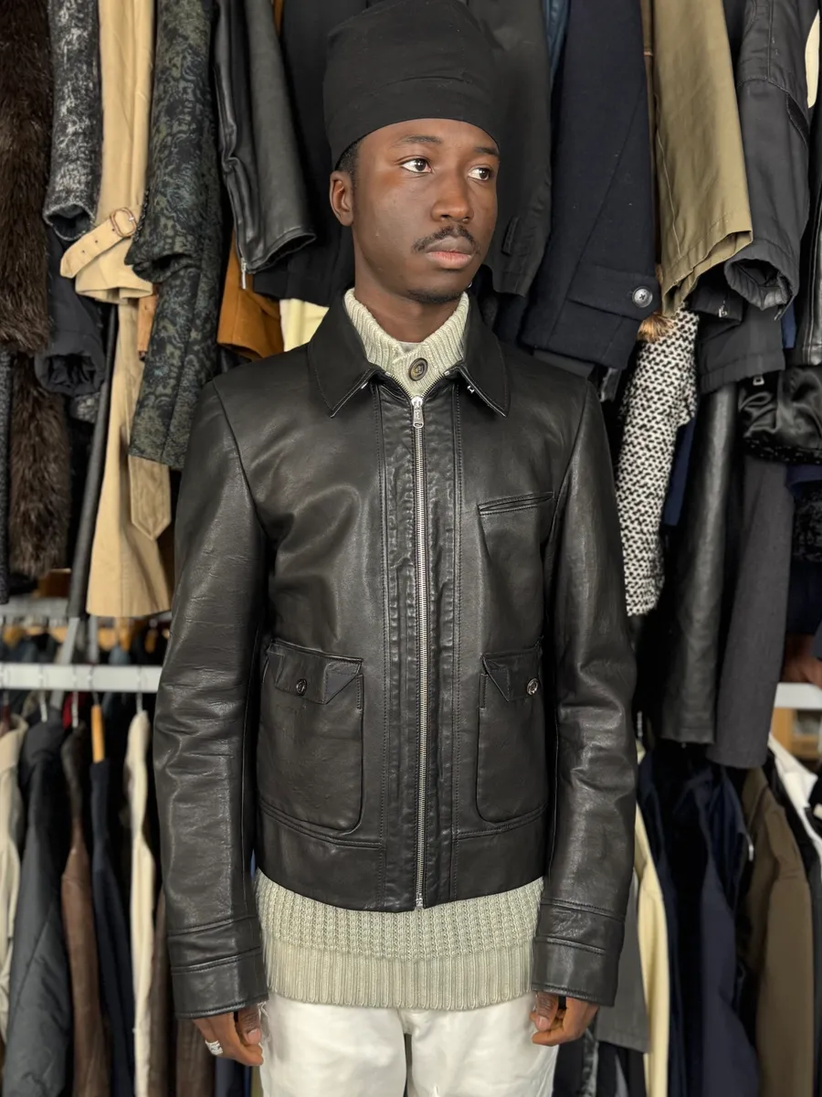 2000s Yves Saint Laurent Black Leather Premium Jacket - Image 2