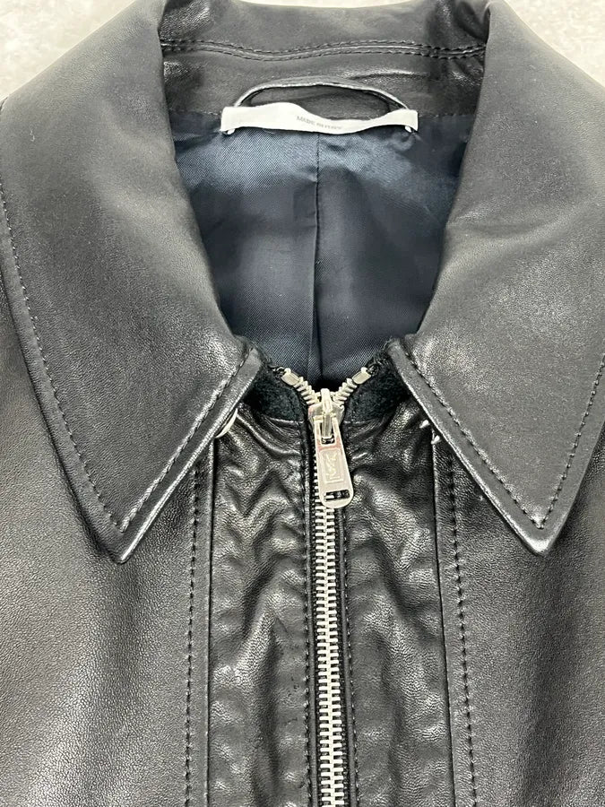 2000s Yves Saint Laurent Black Leather Premium Jacket - Image 8