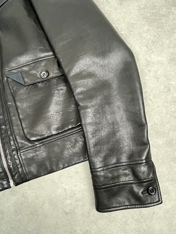 2000s Yves Saint Laurent Black Leather Premium Jacket - Image 9