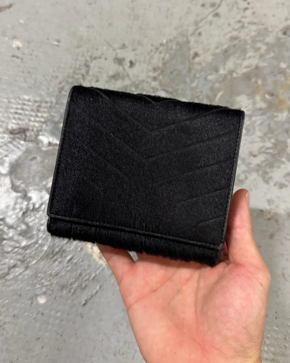 2000s Yves Saint Laurent Black Pony Hair Wallet