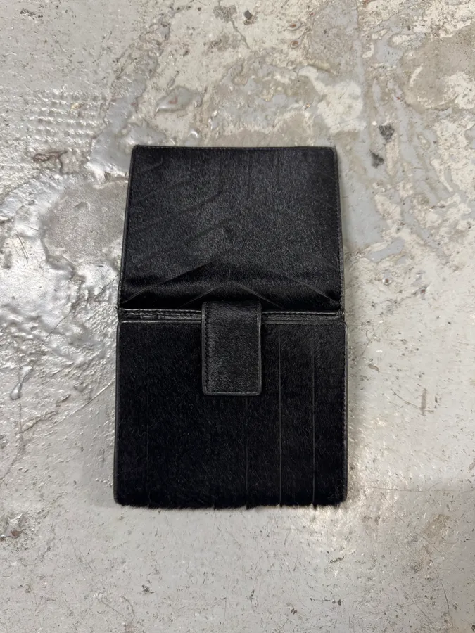 2000s Yves Saint Laurent Black Pony Hair Wallet - Image 2
