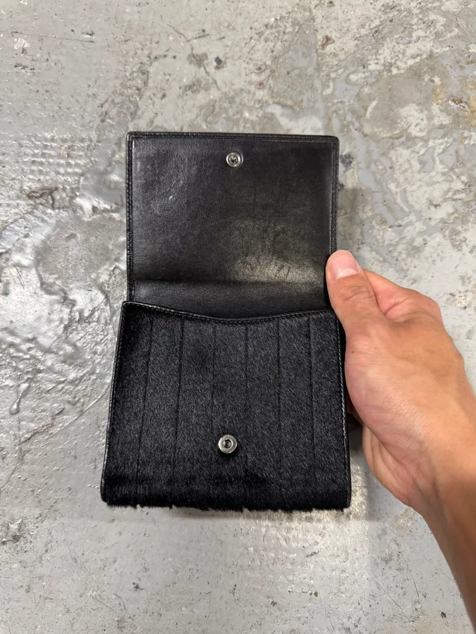 2000s Yves Saint Laurent Black Pony Hair Wallet - Image 5