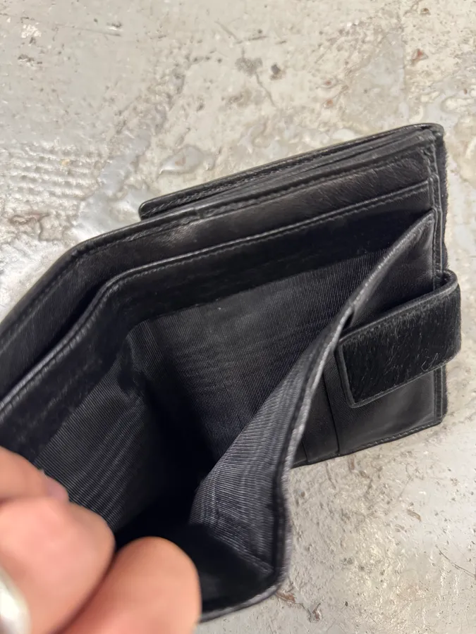 2000s Yves Saint Laurent Black Pony Hair Wallet - Image 6