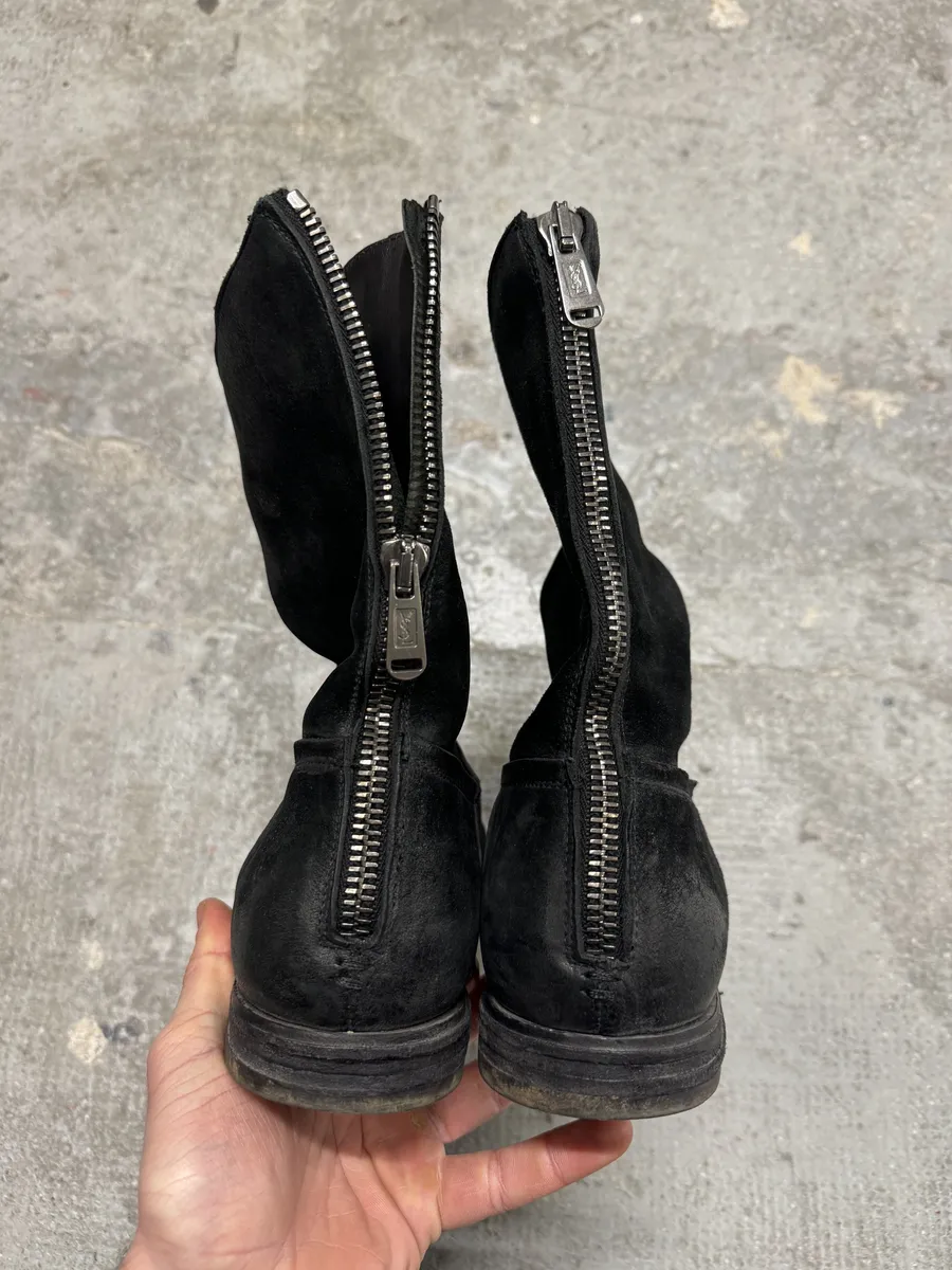 2000s Yves Saint Laurent Black Suede Leather Boots - Image 8