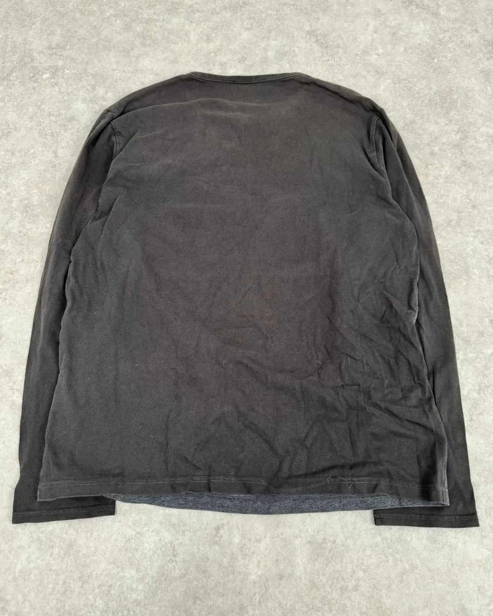 2000s Yves Saint Laurent Brown & Grey Longsleeve T-Shirt - Image 7