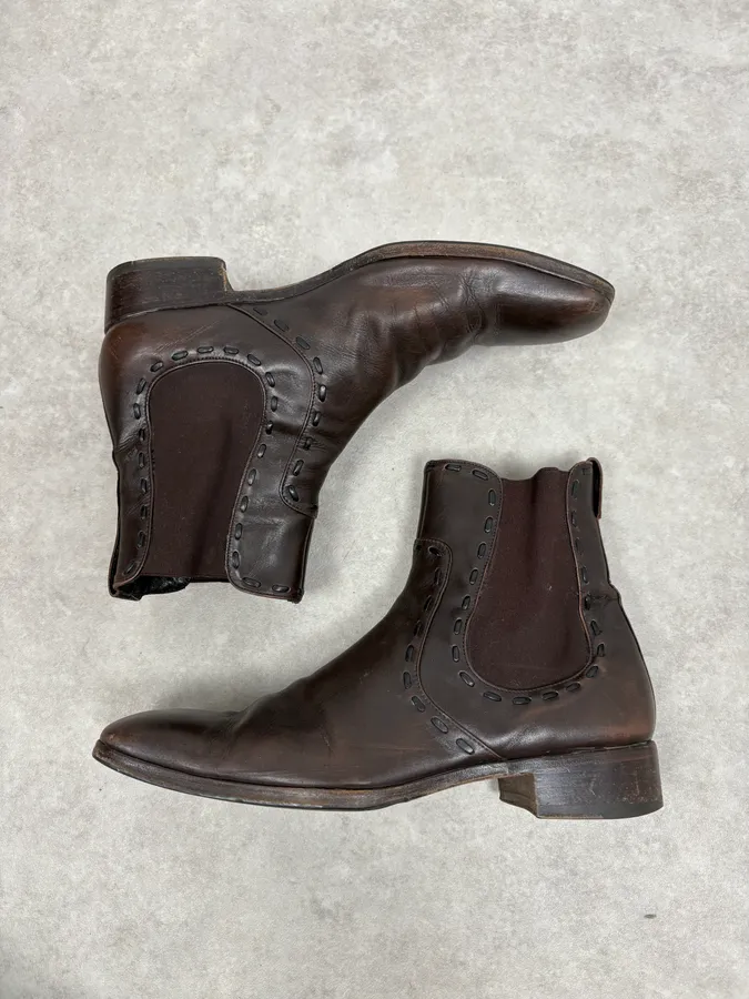 2000s Yves Saint Laurent Brown Leather Boots - Image 4