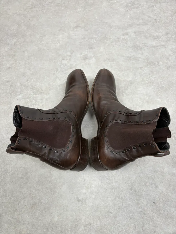 2000s Yves Saint Laurent Brown Leather Boots - Image 6