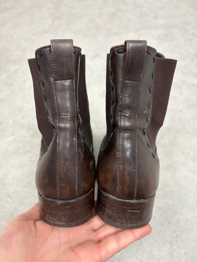 2000s Yves Saint Laurent Brown Leather Boots - Image 7