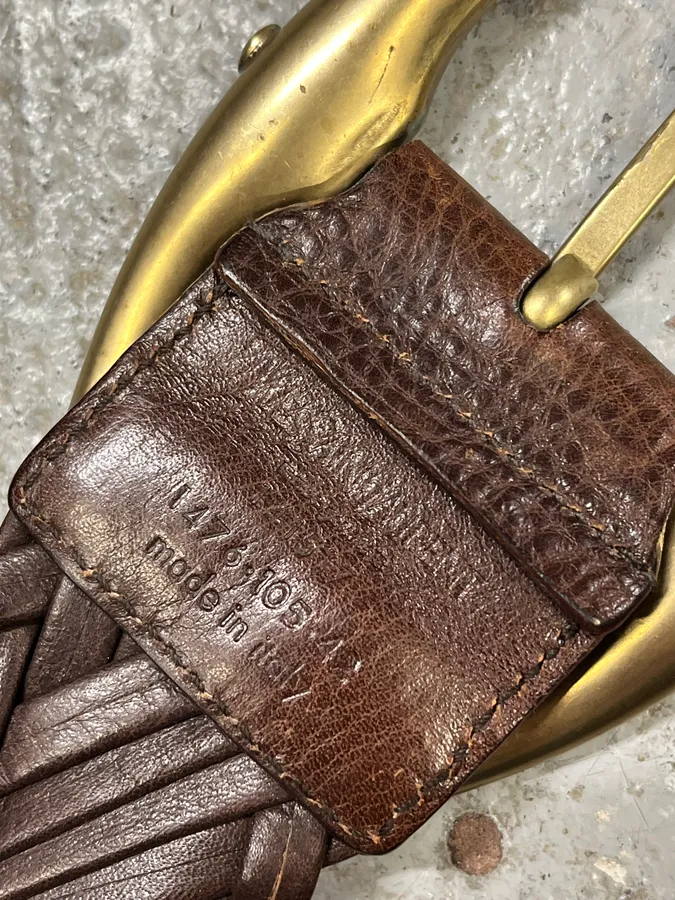 2000s Yves Saint Laurent Brown Woven Leather Belt - Image 9