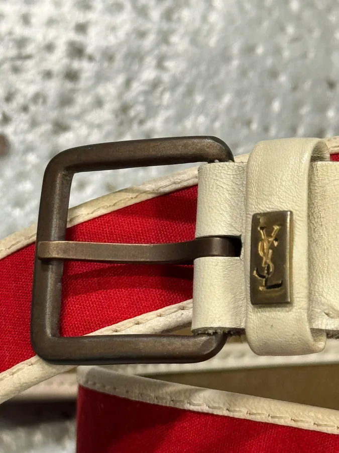 2000s Yves Saint Laurent Class Red Belt - Image 6