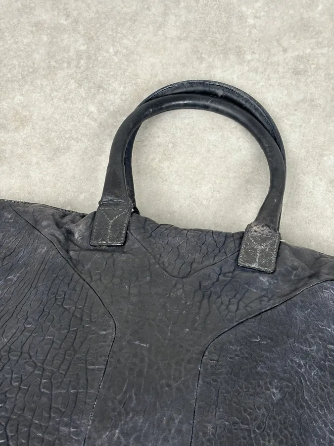 2000s Yves Saint Laurent Easy Grain Black Leather Handle Bag - Image 11