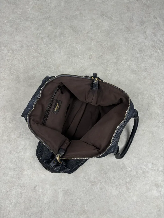 2000s Yves Saint Laurent Easy Grain Black Leather Handle Bag - Image 15