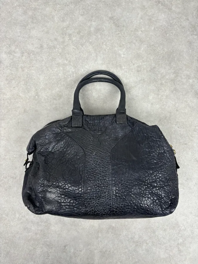 2000s Yves Saint Laurent Easy Grain Black Leather Handle Bag - Image 9