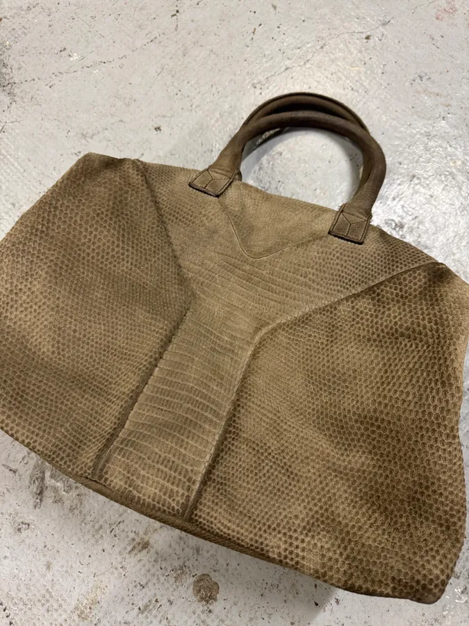 2000s Yves Saint Laurent Grey Grained Handle Bag - Image 4