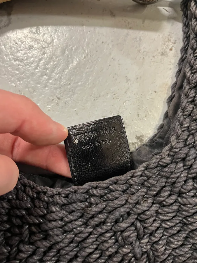 2000s Yves Saint Laurent Mombasa Black Woven Knot Horn Handle Bag - Image 7