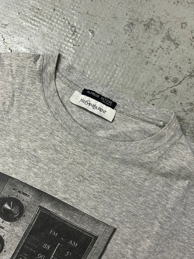 2000s Yves Saint Laurent Radio Grey T-Shirt - Image 6
