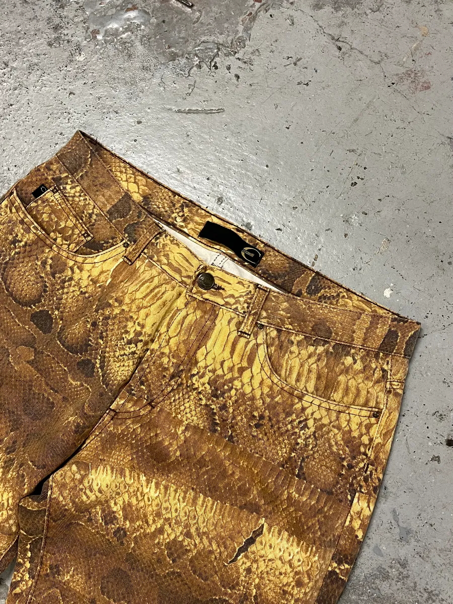 2001 Cavalli Brown Python Effect Pants - Image 6