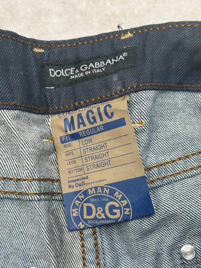 20010s Dolce & Gabbana Dark Navy Slim Denim Jeans - Image 13