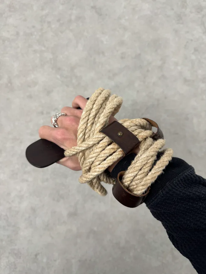 2002 Dolce & Gabbana Medieval Beige Rope Belt - Image 2