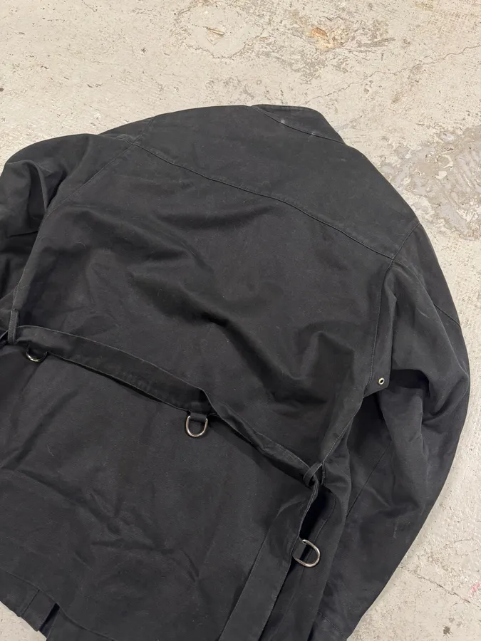 2003 Gucci Black Multi Pockets Belted Long Jacket - Image 8