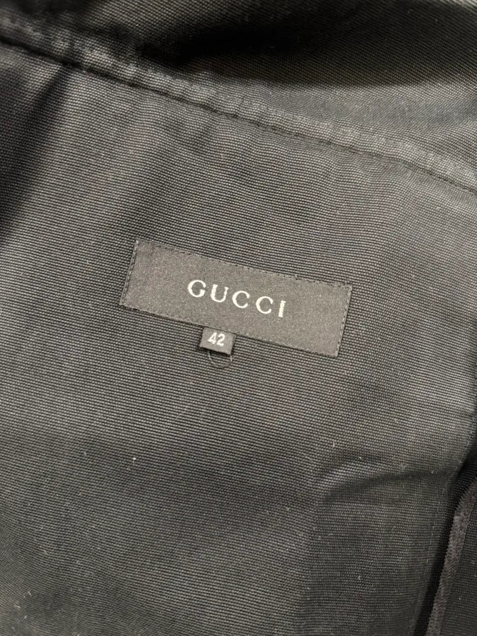 2003 Gucci Black Multi Pockets Belted Long Jacket - Image 9