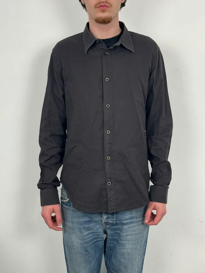 200s Maison Margiela Dark Grey Classic Heavy Shirt - Image 2
