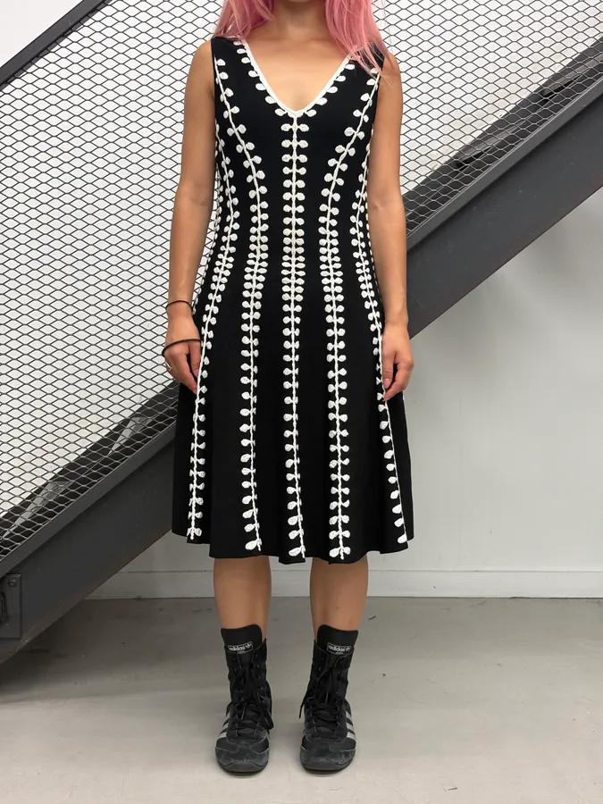 2010s Alexander McQueen Black Embroidered Dress