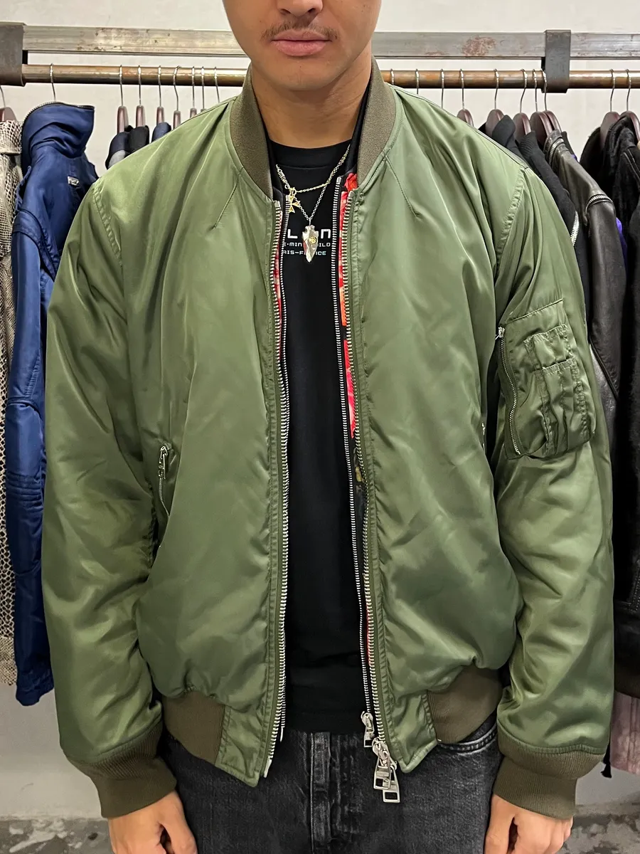 2010s Alexander McQueen Floral Green Bomber Jacket - Image 3