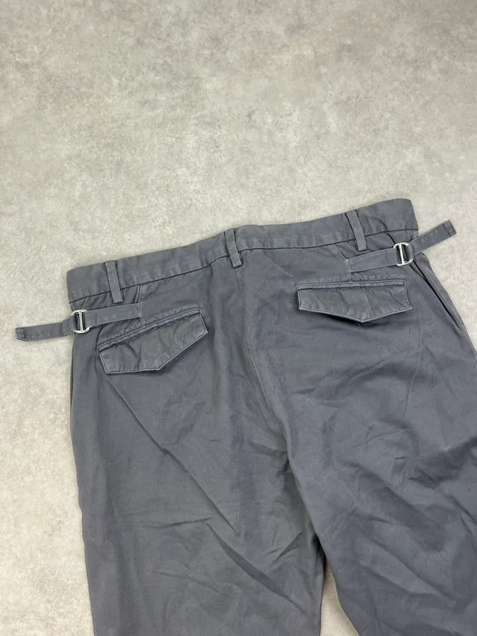 2010s Alexander McQueen Grey Side Belt Strap Pants - Image 7