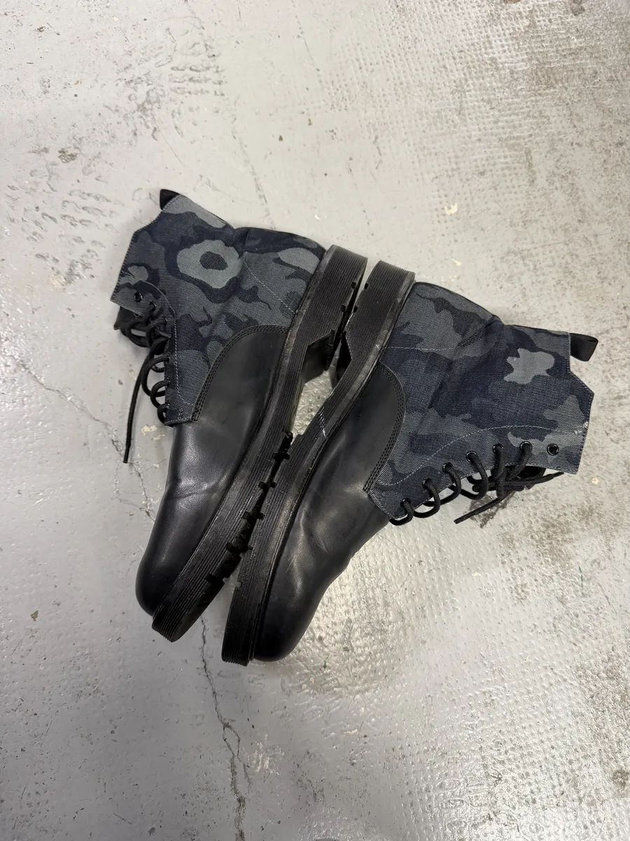 2010s Armani Black Camo Hybrid Boots - Image 2