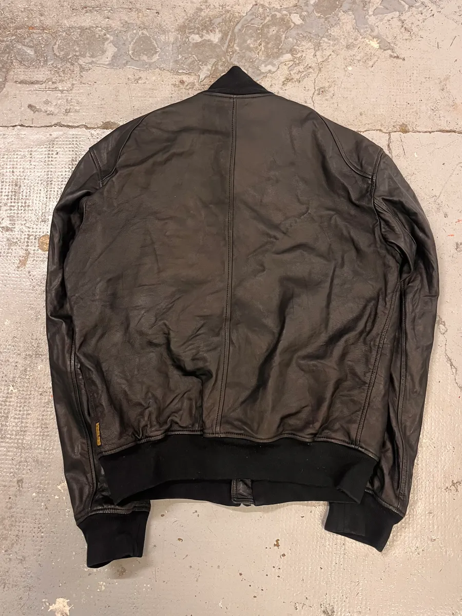2010s Armani Black Utility Biker Leather Jacket - Image 8