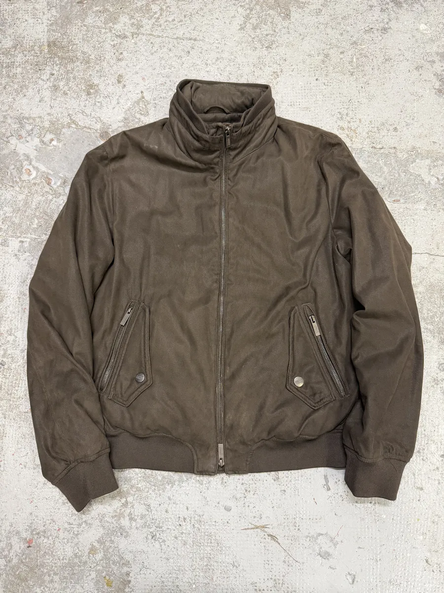 2010s Armani Collezioni Brown Bomber Jacket