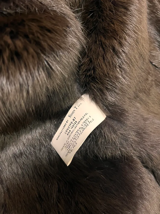 2010s Armani Fur Collar Painted  Brown Leather Jacket - Image 13