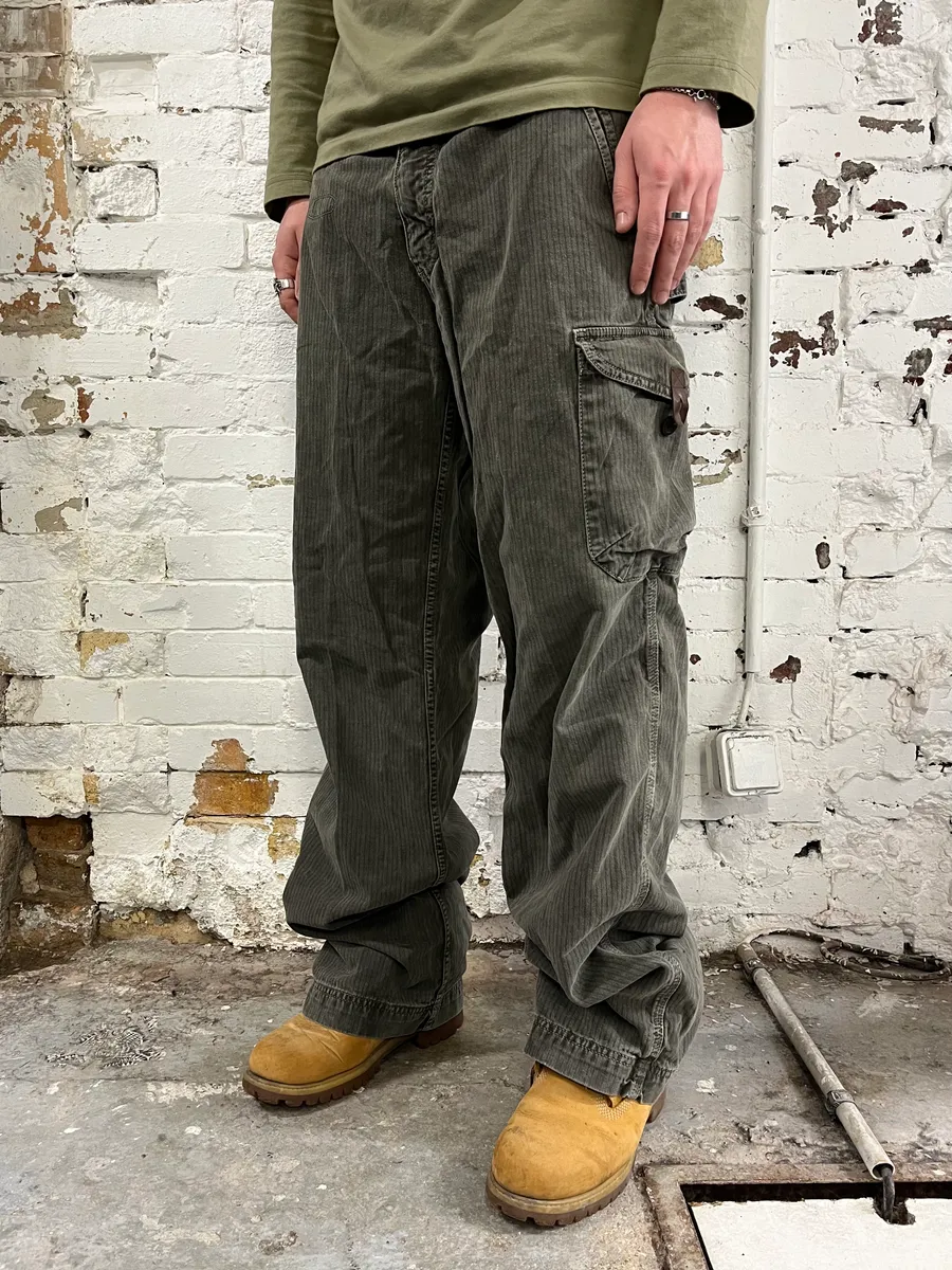 2010s Armani Grey Corduroy Cargo Pants