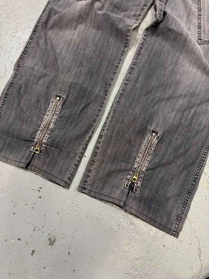 2010s Armani Grey Faded Oversized Cargo Pants - Image 6