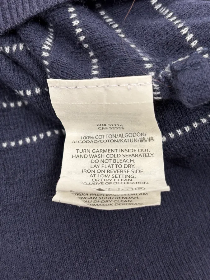 2010s Armani Navy & White Gradient Abstract Light Sweater - Image 10