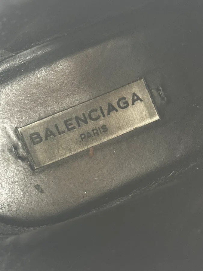 2010s Balenciaga Black High Combat Leather Boots - Image 10