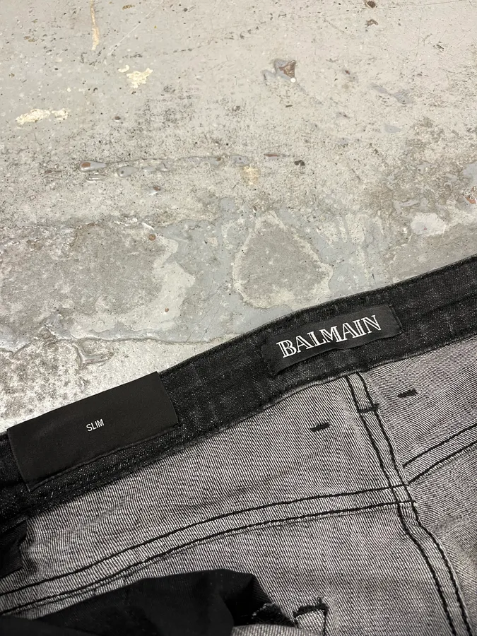 2010s Balmain Biker Black Denim Jeans - Image 12