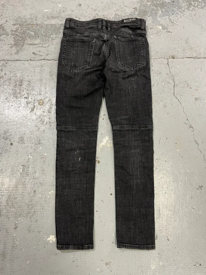 2010s Balmain Biker Black Denim Jeans - Image 8