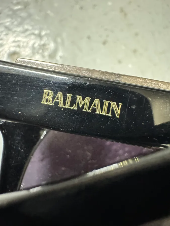 2010s Balmain Black Aviator Sunglasses - Image 3