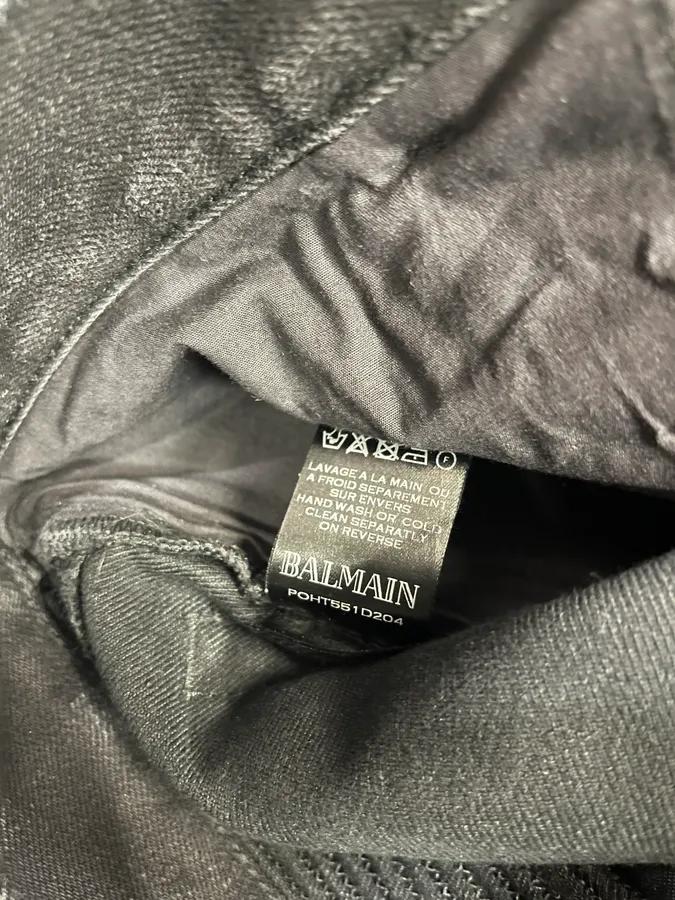 2010s Balmain Black Biker Avant-Garde Jeans - Image 13